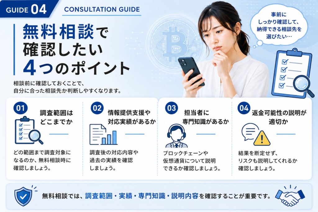無料相談で確認したいポイント