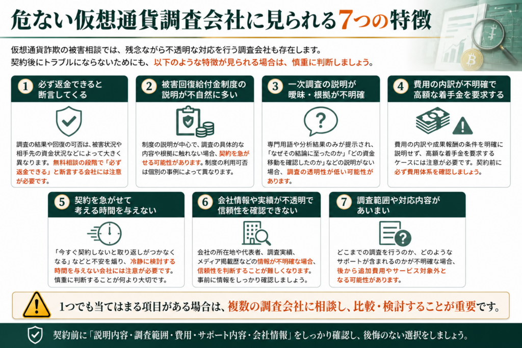 危ない仮想通貨調査会社に見られる7つの特徴