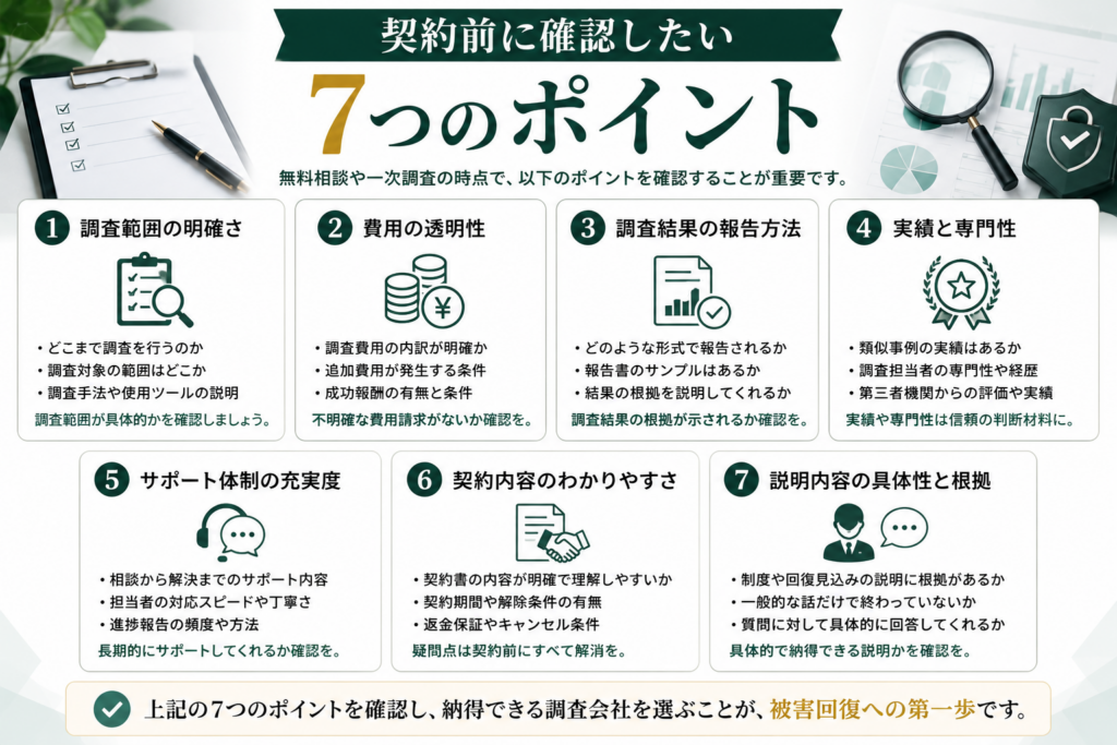 契約前に確認したい7つのポイント