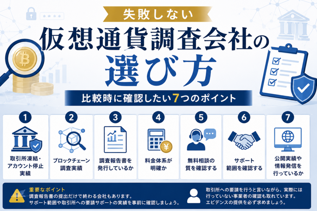 失敗しない仮想通貨調査会社の選び方|比較時に確認したい7つのポイント