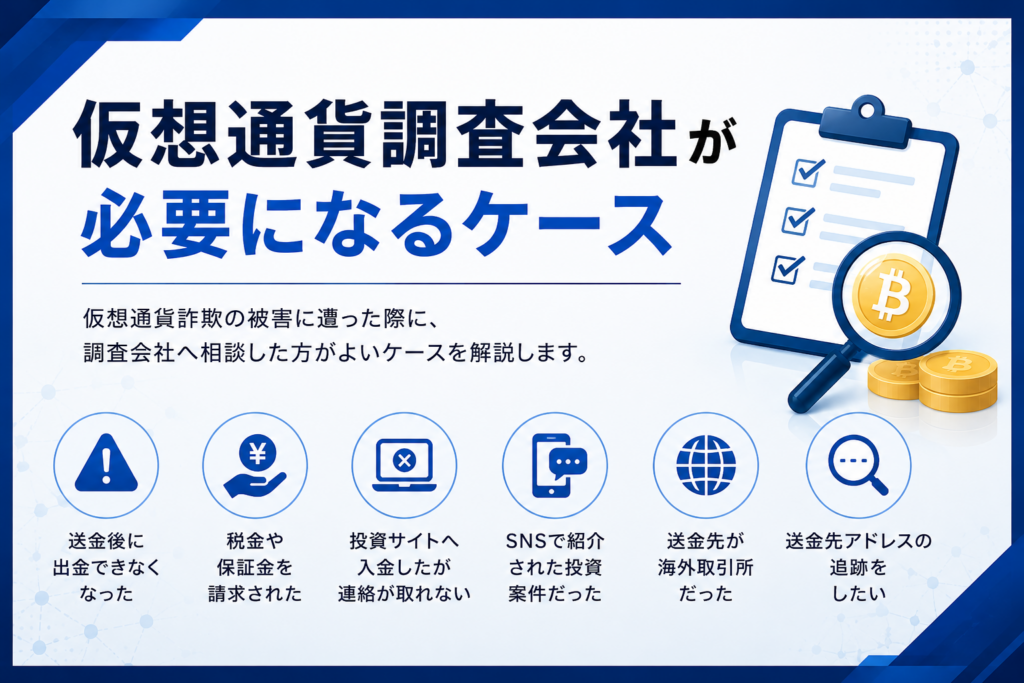 仮想通貨調査会社が必要になるケース