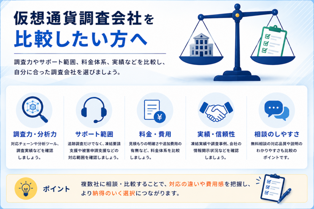 仮想通貨調査会社を比較したい方へ