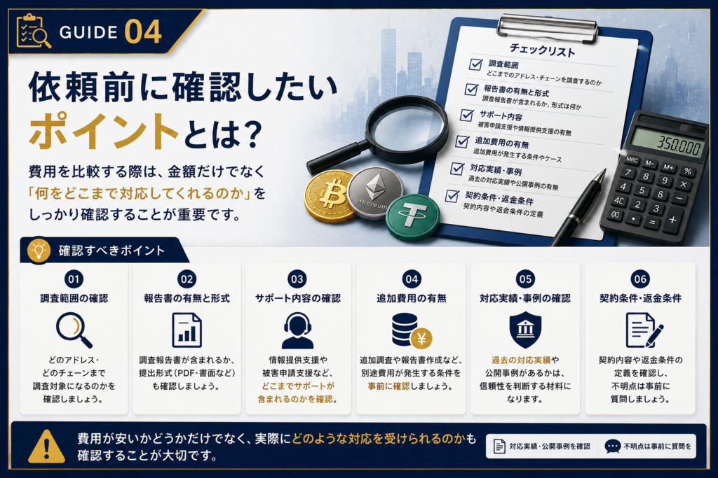 依頼前に確認したいポイント